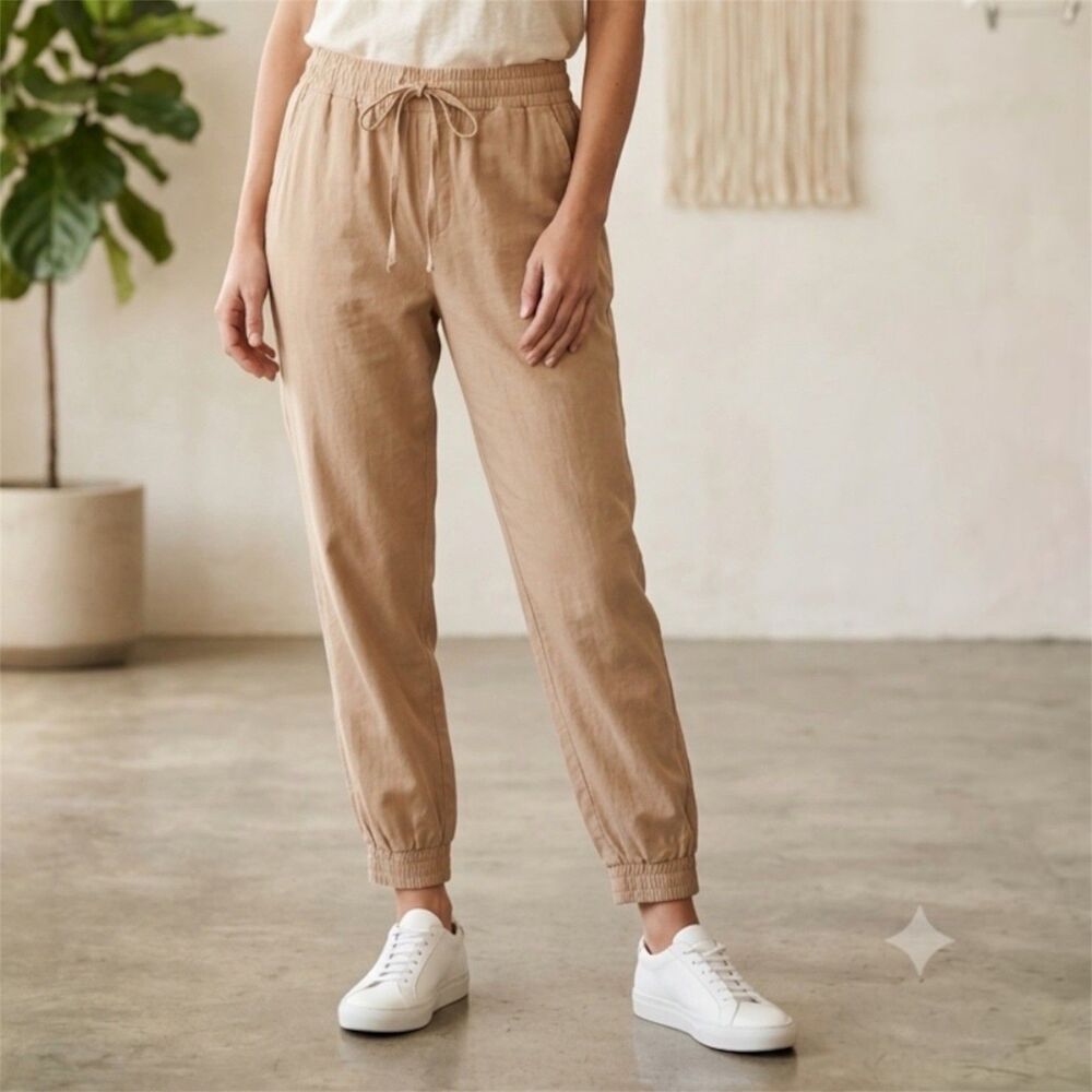 Cloth & Stone Tencel Joggers Pants XS Blush Tan Casual Anthropologie Coastal